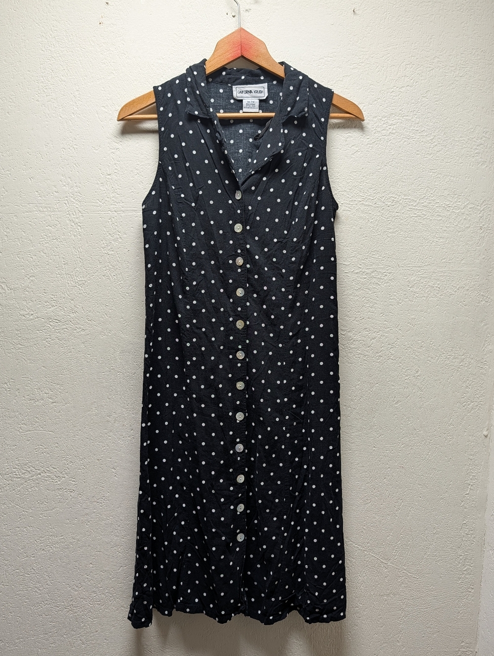 Vintage 90’s Y2K California Krush Sleeveless Black and White Midi Sundress Sz PM